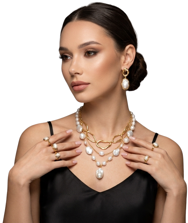 Mulher elegante usando joias